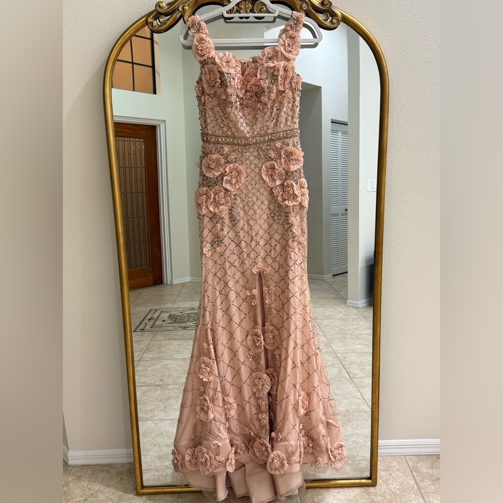 Terani Couture Pink Floral Gown
